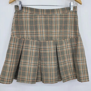 BB DAKOTA by Steve Madden Check The Time Skirt Size 8 Houndstooth Mini Skirt